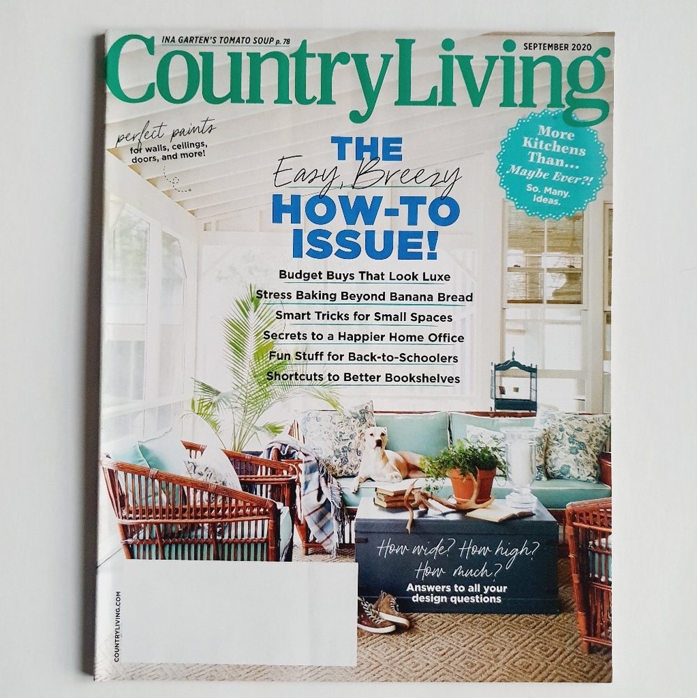 Country Living Magazine September, 2020 - Easy Breezy How To Issue!